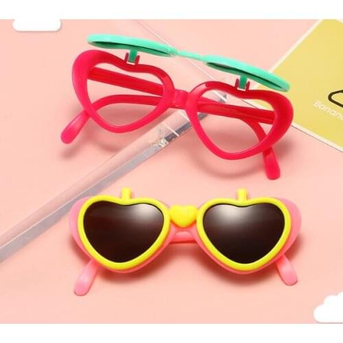 ZAOLIHU Colorful Baby Heart Sunglasses Cute Flip Kids Eyewear Fashion Children Sun Glasses UV400 Brand Designer Eyeglasses