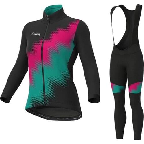 Gradient Color Cycling Jersey Set Long Sleeve Bike Clothing Bicycle Riding Sportwaer Skinsuit Pro Team MTB Suit Maillot Ciclismo