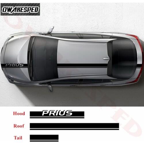 1 Set Racing Sport Stripes Car Hood Roof Tail Sticker For-Toyota Prius C TRD JDM Auto Body Decor Vinyl Decals Accessories
