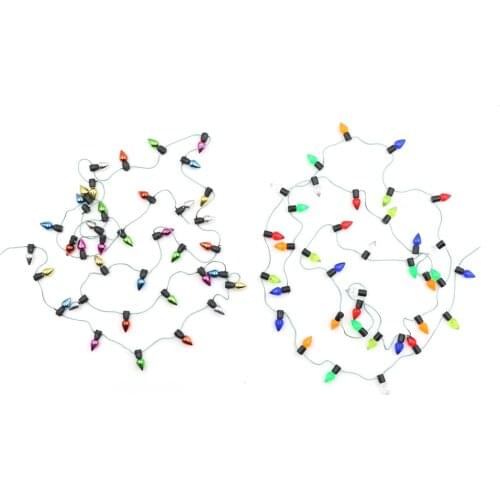 1m Fine Dollhouse Miniature A String Of Multi-coloured Plastic Christmas Lights