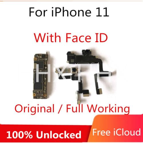 For iPhone 11 Motherboard Unlocked For iPhone 11 64GB 128GB 256GB Main Logic Board With/Without Face ID Clean iCloud