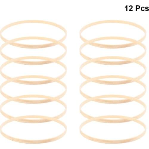 12pcs 26/23/20/17/15/10CM Dream Catcher DIY Rings Round Bamboo Hoop Frame Craft Making Materials