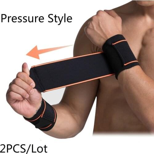 2pcs/Lot Wrist Support Gym Fitness Bodybuilding Wristband Basketball Volleyball Wrist Brace Wraps Band for Tennis Powerlifting