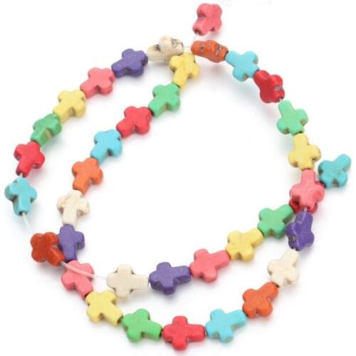 37pcs/pack 0.8cm*1cm*0.4cm Cross Loose Semi Precious Stones Spacer Beads Created Seed Beads DIY Jewelry Necklace F1321