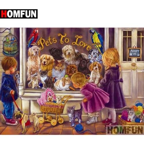 HOMFUN Full Square/Round Drill 5D DIY Diamond Painting "Child cartoon bear" Embroidery Cross Stitch 5D Home Decor Gift A17946