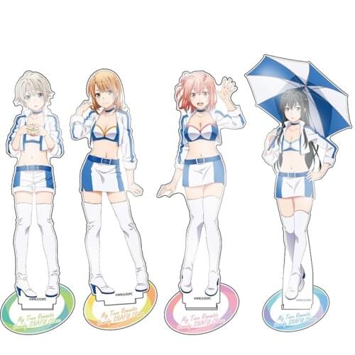 Anime My Teen Romantic Comedy SNAFU Racing Suit Totsuka Saika Yukinoshita Yukino Acrylic Acrylic Stand Model Desktop Decor