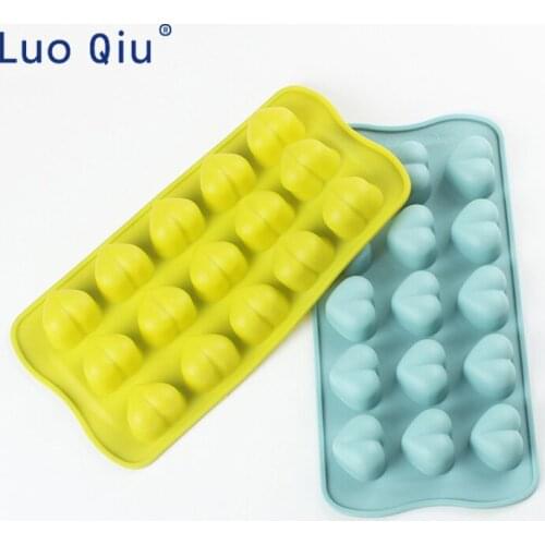 15 Holes Non-stick Silicone Chocolate Cake Love Heart Shaped Mold Bakeware Baking Jelly Ice Heart Mould 2019