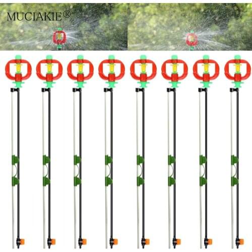 360° Automatic Rotary Sprinklers w/ Stake Gardens Plants Greenhouse Irrigation Watering Nozzles Spray Connector 4/7mm Hose Kit