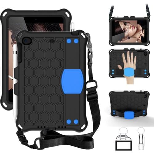 Case for Apple iPad mini 1/2/3 Kidsproof Tablet Cover with Shoulder Strap and Stand Hand Grip Silicone Protection Funda Shell