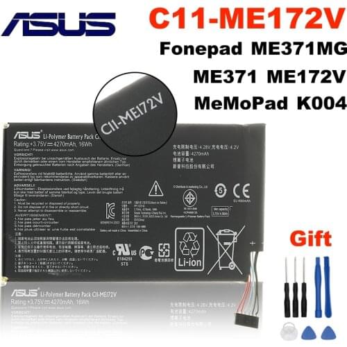 For ASUS MeMoPad K004 Fonepad ME371MG ME371 ME172V Original ASUS C11-ME172V Battery 4270mAh High Capacity + Free Tools