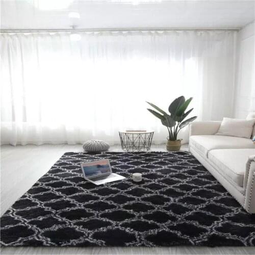 European long hair fashion bedroom carpet bay window bedside mat washable personality blanket Gradient color living room rug