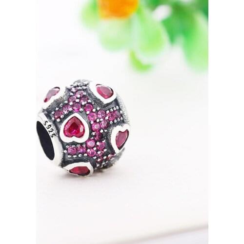 FC Jewelry Fit Original Charm Bracelet 925 Sterling Silver Heart Shape Zirconia Stone For Making Women Valentine Berloque 2021