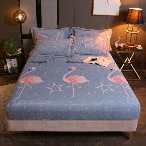 3 Pcs/set Flannel Bed Sheets Warm Cartoon Lollipop Printed Blanket Micro Fleece Extra Soft Cozy Velvet Plush Fitted Sheet
