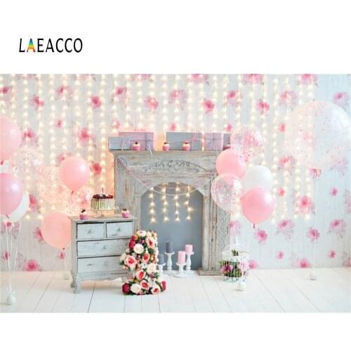 Laeacco Balloons Garland 1st Birthday Party Baby Portrait Photography Backgrounds Custom Photographic Backdrops For Photo Studio