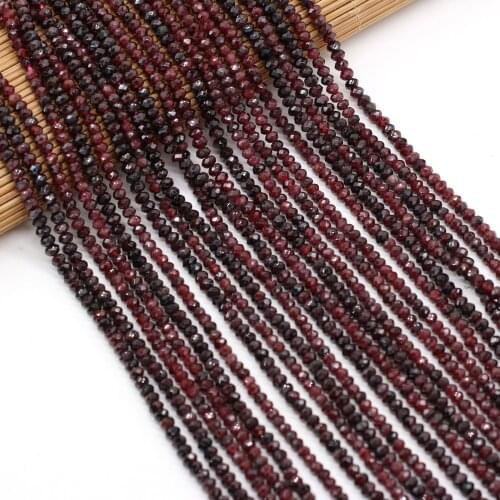 Hot New Natural Faceted Garnet Stone Strand Beads DIY for Jewelry Making Women Bracelets Necklace Party Gifts Size 3x4mm