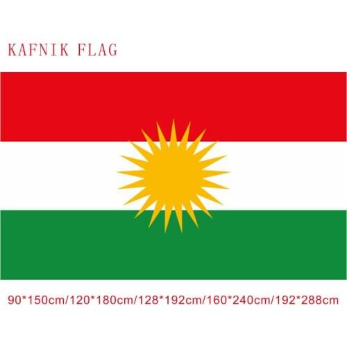 KAFNIK,Free Shipping Kurdish flag 90*150cm/192*288cm Kurdistan Flag Kurdish Polyester Hanging Flag