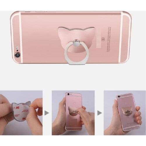 Cat Ear Moblile Phone Finger Ring Holder Cute Stand Charging Support CellPhone Universal Bear Bracket for Apple Iphone 8 X