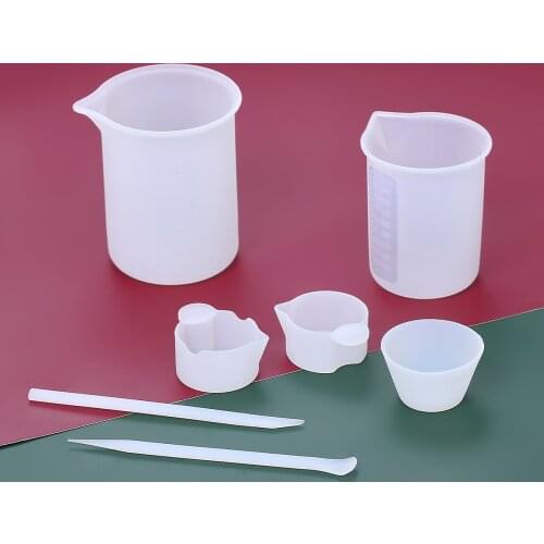 Upgraded Version Silicone Measuring Cup Split Cup Resin Silicone Mould Handmade DIY Jewelry Making Tool Epoxy Resin Cup 5/7pcs
