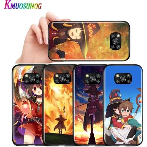 Cartoon Konosuba Megumin For Xiaomi Redmi K30 K30S Mi 10T Lite Pro Poco X3 NFC X2 M3 M2 F2 Pro C3 F1 Soft Black Phone Case