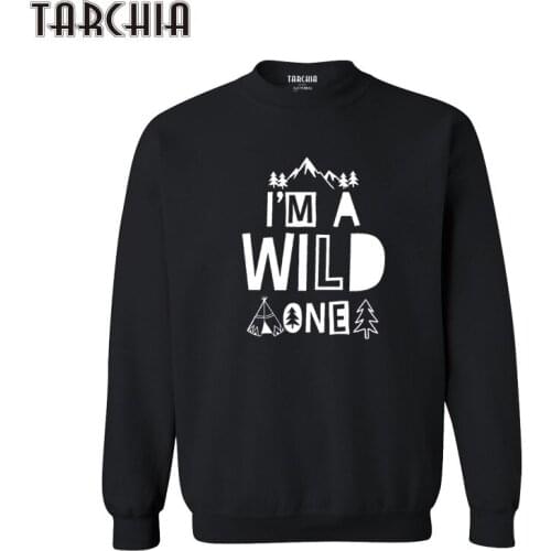 TARCHIA 2021 I Am Wild New Autumn Fashion Brand Casual Sweatshirt O-Neck Printed Slim Fit Mens Hoodies Pullovers Hoody Plus Size
