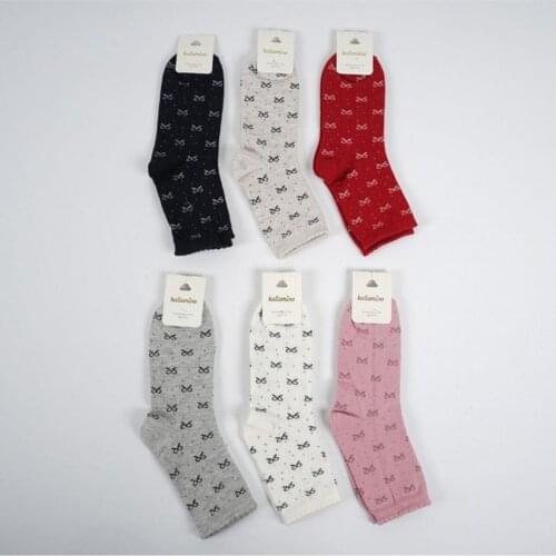 Female Child Fiyola Socket Socks 3'lü Cotton Socket socks Red