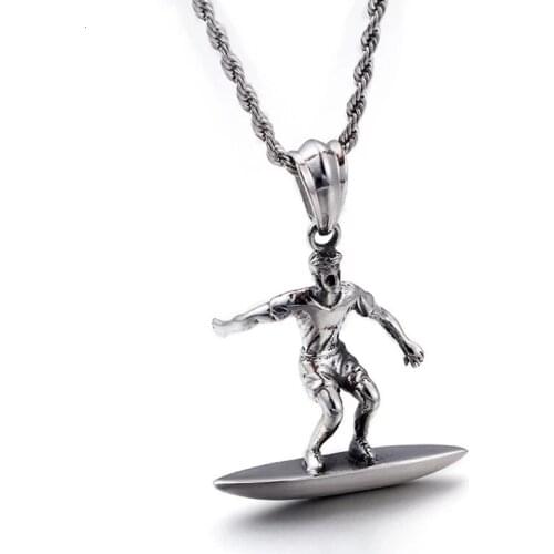 New Surf pendant mens stainless steel Sports pendant jewelry