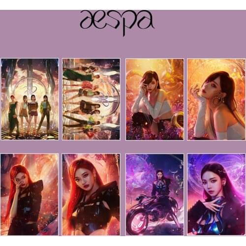 KPOP Aespa Karina Ningning Winter Giselle new album Next Level poster stickers draw newspaper photos wholesale new display