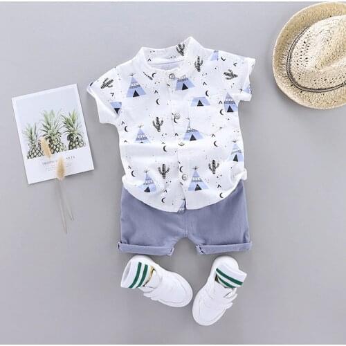 Toddler Boys Baby Kids Girl Cartoon clothes Print Tops+Shorts Outfit Set Clothes newborn kids tie casual summer clothes suits