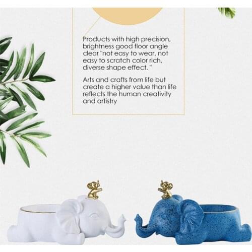 Simple And Modern Resin Crafts Elephant Mobile Phone Holder Ornaments Home Living Room Remote Control Key Storage Decoration