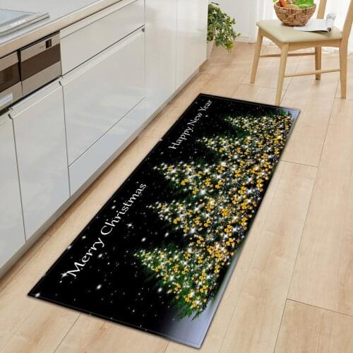 Merry Christmas Kitchen Mat Family Bedroom Entrance Doormat Home Hallway Decoration Big Carpet Bathroom Anti-Slip Large Area Rug