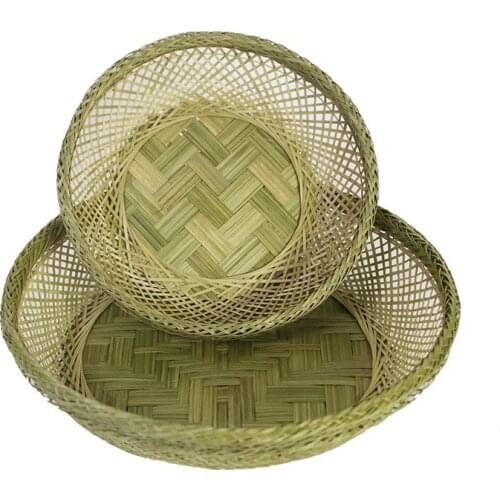 Round Bamboo Basket Living Room Hotel Bamboo Hamper Bamboo Bread Basket