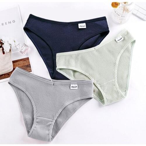 Richkeda Store New 2021 3pcs/lot Women Cotton Panties Seamless Underwear Sexy Briefs Tempting Plus Size Underpants Girls Fashion