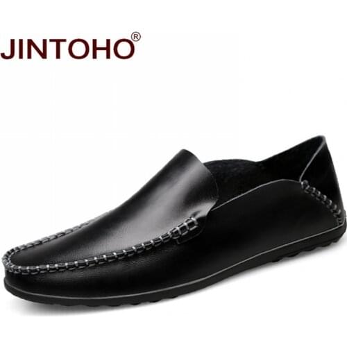JINTOHO Cheap Men Genuine Leather Shoes Slip On Leather Loafers Fashion Men Casual Leather Shoes Brand Men Loafers Men Moccasins