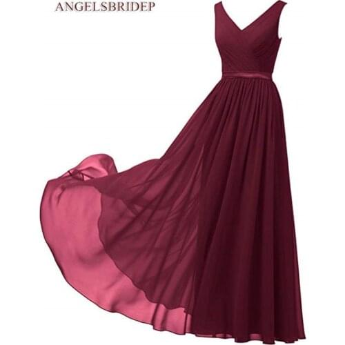 Sexy V-Neck Long Evening Gowns Prom Dresses Formal Natural Waist Floor-Length Robes De Soiree Party Gowns Hot Sale