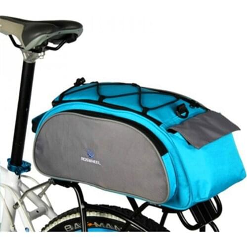 Riswheel Bike Bicycle Bags 13L Multifunction Bike Tail Rear Bag Saddle Cycling Bags Rack Trunk Shoulder Handbag Bike Accessories
