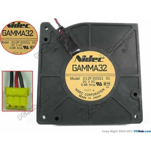 Nidec D12F-20SS1 01 DC 20V 0.88A 120x120x32mm Server Cooling Fan