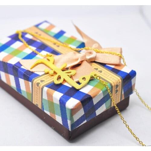 Golden Necklace With Arabic Name Personalized Nameplate Pendent Custom Jewelry collier collar