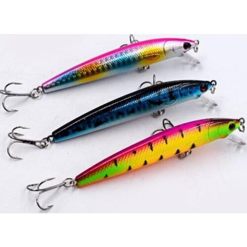 10PCS 9.5cm Fishing Lure Pencil Minnow Wobbler Baits with Hook Hard Fishing Supplies for Bass Trout Salmon Gifts for Fishers