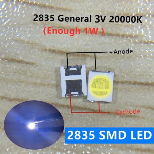 50PCS Original LEXTAR 2835 3528 1210 3V 1w-2W SMD LED For Repair TV Backlight Cold white LCD Backlight LED
