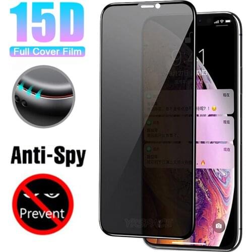 15D Curved Edge To Edge Full Cover Privacy Screen Protector for IPhone X XR XS 11 Pro Max Anti Spy Glare Peep 3D Tempered Glass