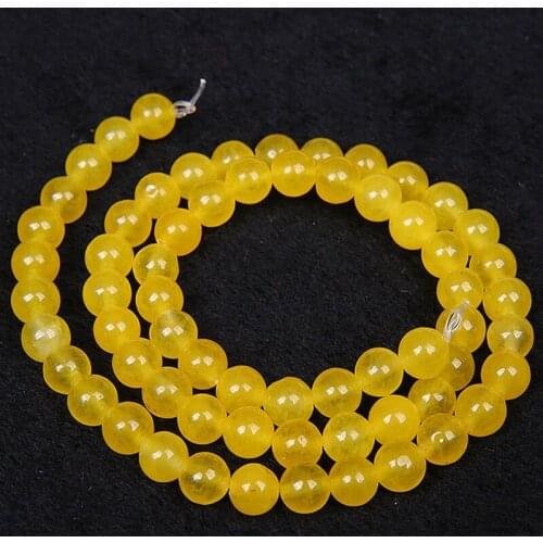 4/6/8/10/12/14mm Natural Yellow Agates Beads Round Loose Stone Beads 15inches DIY Jewellery Bracelet Necklace Making Gem Stone