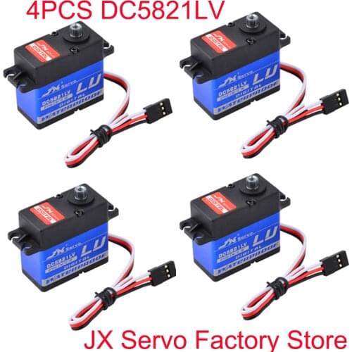 4Pcs Pack JX DC5821LV Waterproof 21kg Metal Gear Digital Servo for 1/8 1/10 RC car Boat Scaler Buggy Crawler TRX-4 RC Model