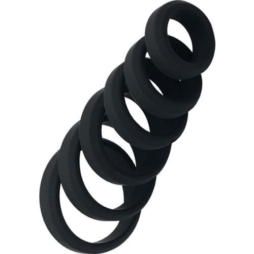 6 Sizes Silicone Cock Ring Penis Enhance Erection Ejaculation Delay Sex Toys For Men Cockring Ball Donuts Ring Sex Shop