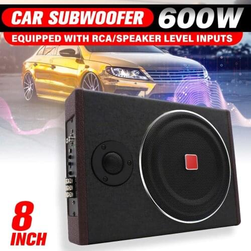 600W Car Ultra-thin Subwoofer Active Under Seat Speaker Stereo Power HIFI Amplifier Car Audio Speaker Stereo Speaker Amplifier
