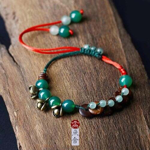 Foot chain female agate simple student Department retro Ankle Chain sexy foot chain national hand-made foot jewelry