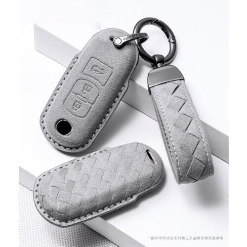 Weave style Turn Fur Leather Car Key Cover Case For Mazda 2 3 6 Atenza Axela CX-5 CX5 CX 5 CX-7 CX-9 Smart key