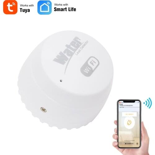 WIFI Water Leak Sensor Intrusion Detector Alert Water Level Overflow Alarm Tuya Smart Life App Remote Control for Home Security