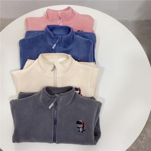 Childrens Winter Jackets Casual Zipper Plus Velvet Thicken Warm Coats for Boys and Girls 3 4 5 6 7 Years Kids Dinosaur Jacket