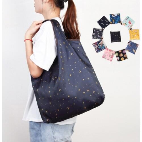 Eco-Friendly Foldable Shopping Bags Premium Reusable Bag Small Size Handle Folding Tote Grocery Slight Quality Duty Handbag