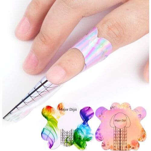 100pcs Nail Form Butterfly Shape Nail Art French Acrylic UV Gel Tips Extension Sticker Builder Form Guide Stencil Manicure Tools